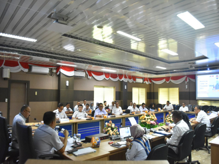 Pj. Bupati Kampar MHD Firdaus,SE,MM, pimpin langsung Rapat Monitoring Center For Prevention (MCP)