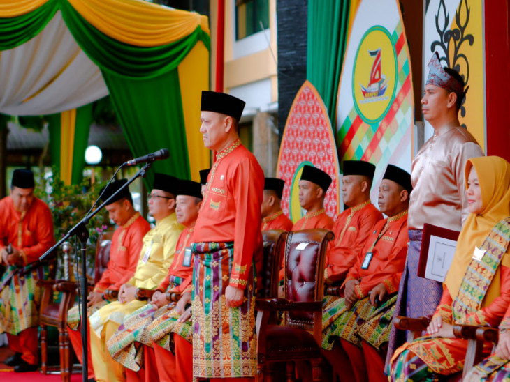 Upacara Memperingati Hut Kabupaten Kampar di Lapangan Upacara Kantor Bupati Kampar