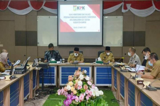 Rapat Monitoring Dan Evaluasi Program Pemberantasan Korupsi Terintegrasi Area Manajemen Aset Daerah